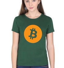 Load image into Gallery viewer, Cryptocurrency Bitcoin T-Shirt for Women-Dark Green-Ektarfa.online
