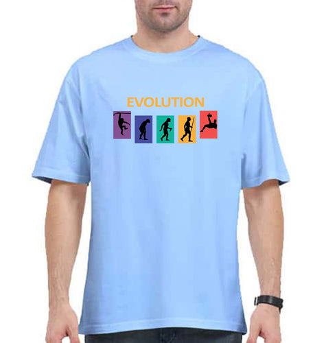 Evolution Football Oversized T-Shirt for Men-Baby Blue-Ektarfa.online