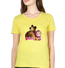 Load image into Gallery viewer, Masha and the Bear T-Shirt for Women-Yellow-Ektarfa.online
