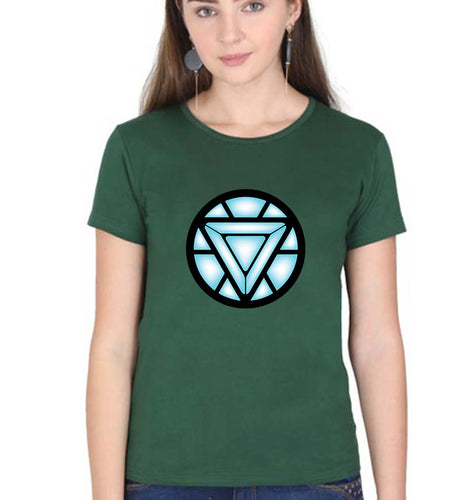 ARC REACTOR Iron Man Superhero T-Shirt for Women-Dark Green-Ektarfa.online