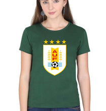 Load image into Gallery viewer, Uruguay Football T-Shirt for Women-Dark Green-Ektarfa.online
