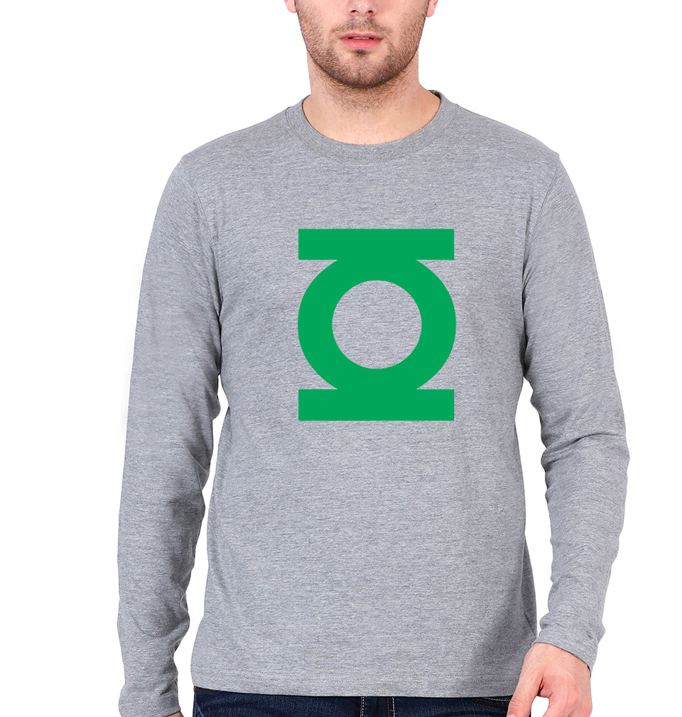 Green Lantern Superhero Full Sleeves T-Shirt for Men-Grey Melange-Ektarfa.online