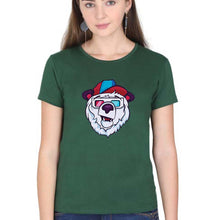Load image into Gallery viewer, Bear T-Shirt for Women-Dark Green-Ektarfa.online
