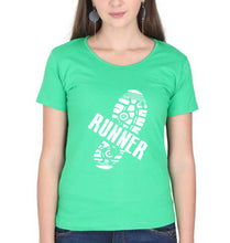 Load image into Gallery viewer, Runner Running T-Shirt for Women-flag green-Ektarfa.online
