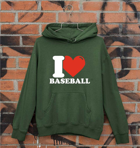 I Love Baseball Unisex Hoodie for Men/Women-Dark Green-Ektarfa.online