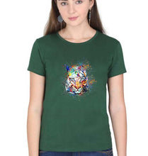 Load image into Gallery viewer, Tiger T-Shirt for Women-Dark Green-Ektarfa.online
