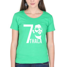 Load image into Gallery viewer, MS Dhoni 07 Thala T-Shirt for Women-flag green-Ektarfa.online
