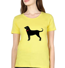 Load image into Gallery viewer, Black Dog T-Shirt for Women-Yellow-Ektarfa.online
