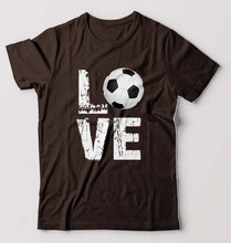 Load image into Gallery viewer, Love Football T-Shirt for Men-S(38 Inches)-Coffee Brown-Ektarfa.online
