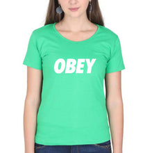 Load image into Gallery viewer, Obey T-Shirt for Women-Flag Green-Ektarfa.online
