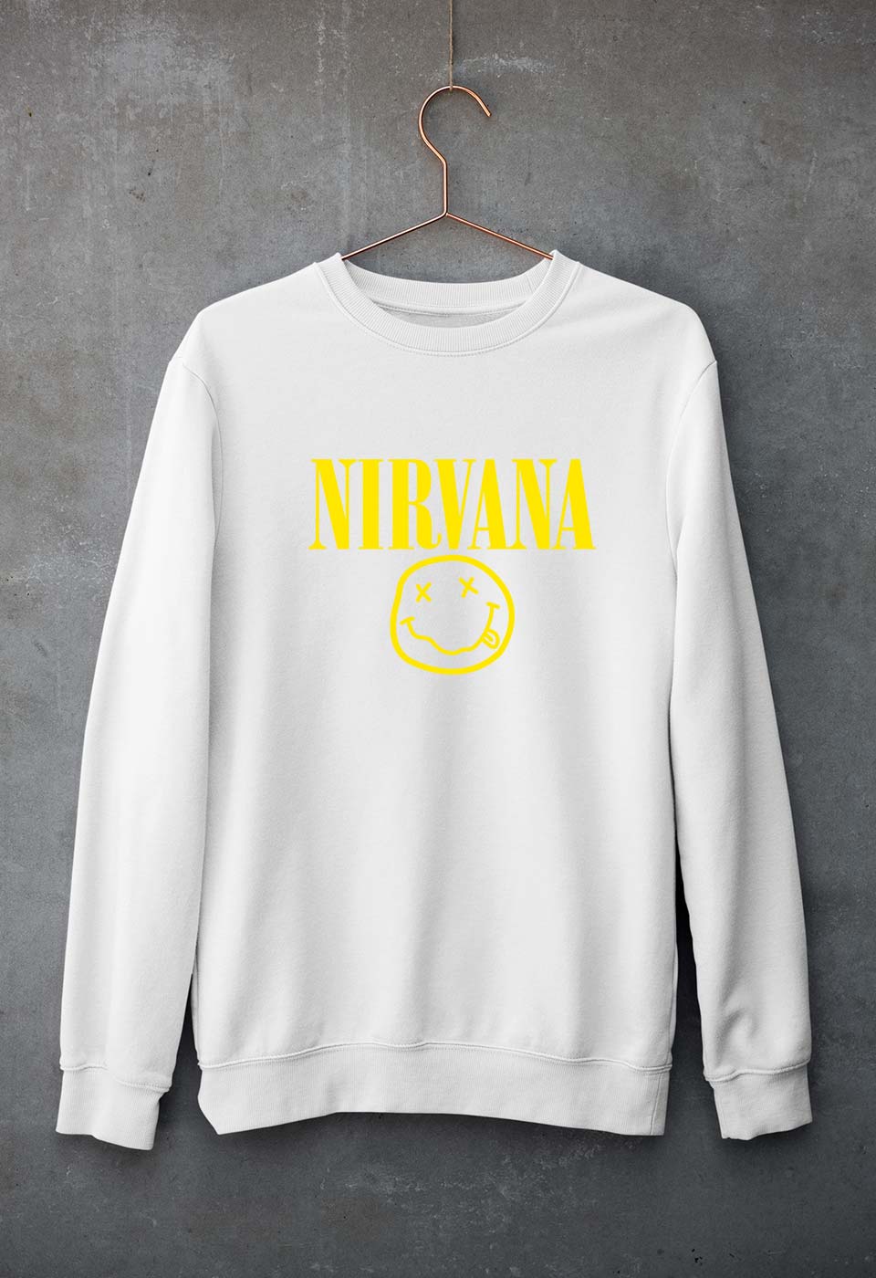 Nirvana Unisex Sweatshirt for Men/Women-White-Ektarfa.online