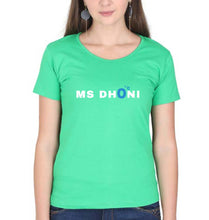 Load image into Gallery viewer, MS Dhoni Cricket T-Shirt for Women-Flag Green-Ektarfa.online

