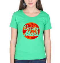 Load image into Gallery viewer, Occupy Mars Elon Musk T-Shirt for Women-flag green-Ektarfa.online
