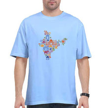 Load image into Gallery viewer, India Oversized T-Shirt for Men-Baby Blue-Ektarfa.online
