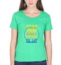 Load image into Gallery viewer, PUBG Stay Out Of The Blue T-Shirt for Women-flag green-Ektarfa.online
