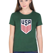 Load image into Gallery viewer, USA Football T-Shirt for Women-Dark Green-Ektarfa.online

