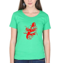 Load image into Gallery viewer, Hanuman Ji (God) T-Shirt for Women-flag green-Ektarfa.online
