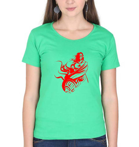 Hanuman Ji (God) T-Shirt for Women-flag green-Ektarfa.online