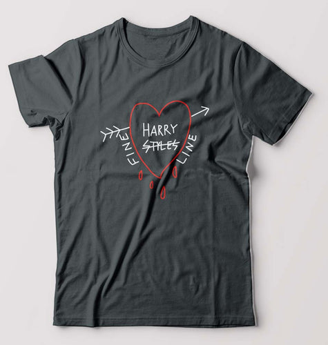 Harry Styles T-Shirt for Men-S(38 Inches)-Steel grey-Ektarfa.online