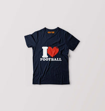 Load image into Gallery viewer, I Love Football Kids T-Shirt for Boy/Girl-Navy Blue-Ektarfa.online

