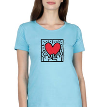 Load image into Gallery viewer, Keith Haring T-Shirt for Women-Light Blue-Ektarfa.online

