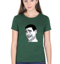 Load image into Gallery viewer, Yao Ming Face(Bitch Please) T-Shirt for Women-Dark Green-Ektarfa.online
