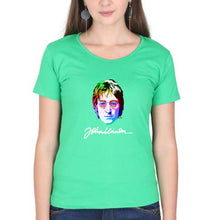 Load image into Gallery viewer, John Lennon T-Shirt for Women-flag green-Ektarfa.online
