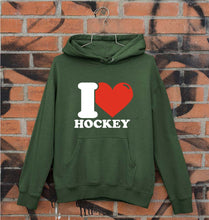 Load image into Gallery viewer, I Love Hockey Unisex Hoodie for Men/Women-Dark Green-Ektarfa.online
