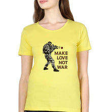 Load image into Gallery viewer, Guns N&#39; Roses Make Love Not War T-Shirt for Women-Yellow-Ektarfa.online
