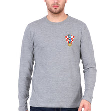 Load image into Gallery viewer, Croatia Football Full Sleeves T-Shirt for Men-Grey Melange-Ektarfa.online
