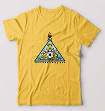 Load image into Gallery viewer, Psychedelic Triangle eye T-Shirt for Men-Golden Yellow-Ektarfa.online
