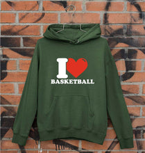 Load image into Gallery viewer, I Love Basketball Unisex Hoodie for Men/Women-Dark Green-Ektarfa.online
