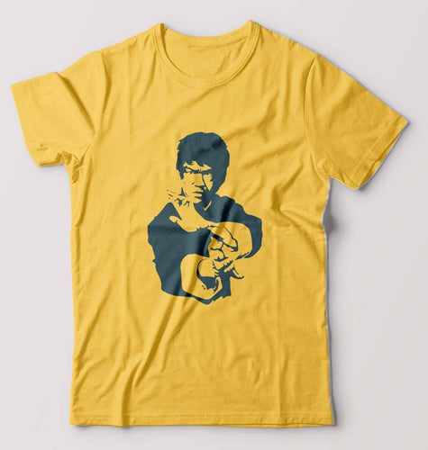 Bruce Lee T-Shirt for Men-Golden Yellow-Ektarfa.online