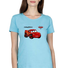 Load image into Gallery viewer, Lightning McQueen T-Shirt for Women-Light Blue-Ektarfa.online
