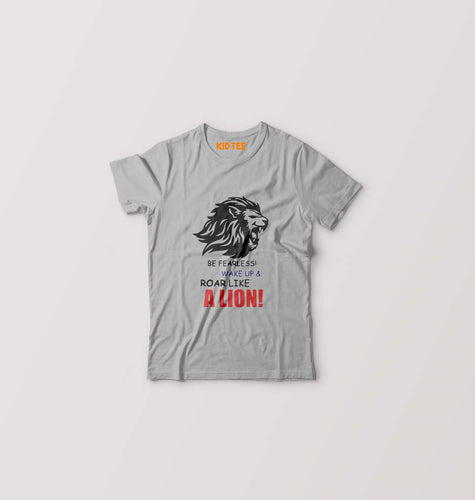 Lion Kids T-Shirt for Boy/Girl-Grey-Ektarfa.online