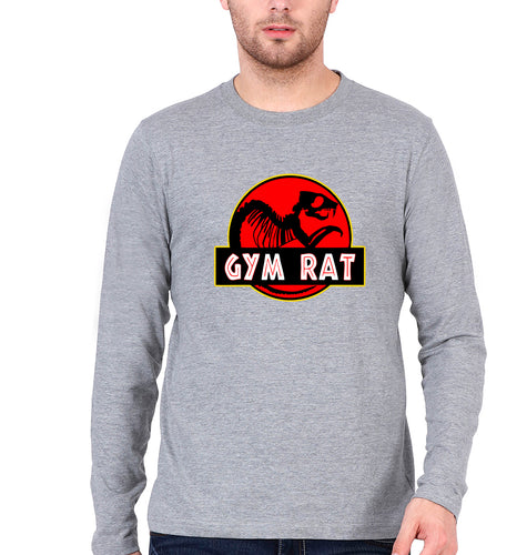 Gym Rat Full Sleeves T-Shirt for Men-Grey Melange-Ektarfa.online