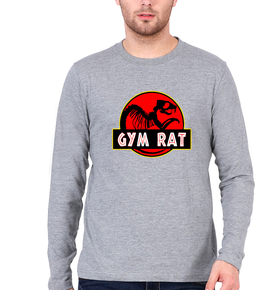 Gym Rat Full Sleeves T-Shirt for Men-Grey Melange-Ektarfa.online