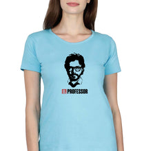 Load image into Gallery viewer, Money Heist The Professor T-Shirt for Women-Light Blue-Ektarfa.online

