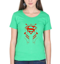 Load image into Gallery viewer, Superman Superhero T-Shirt for Women-flag green-Ektarfa.online
