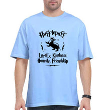 Load image into Gallery viewer, Hufflepuff Harry Potter Oversized T-Shirt for Men-Baby Blue-Ektarfa.online
