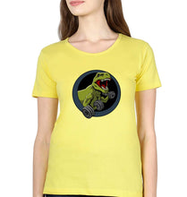 Load image into Gallery viewer, Angry T-Rex Gym T-Shirt for Women-Yellow-Ektarfa.online

