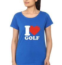 Load image into Gallery viewer, I Love Golf T-Shirt for Women-Royal Blue-Ektarfa.online
