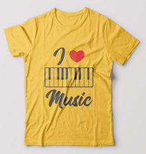 Load image into Gallery viewer, Love Music Piano T-Shirt for Men-Golden Yellow-Ektarfa.online
