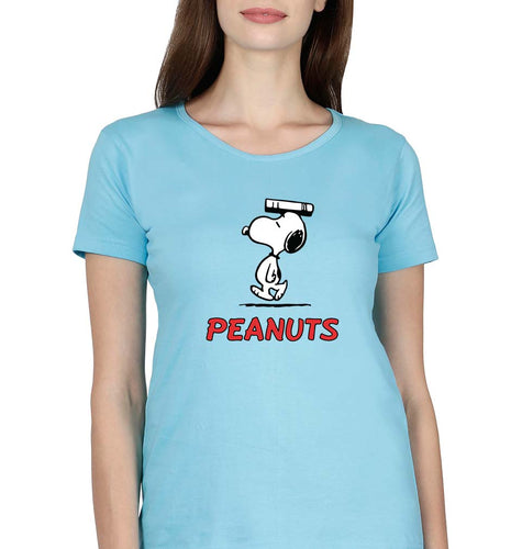 Peanuts Snoopy T-Shirt for Women-SkyBlue-Ektarfa.online