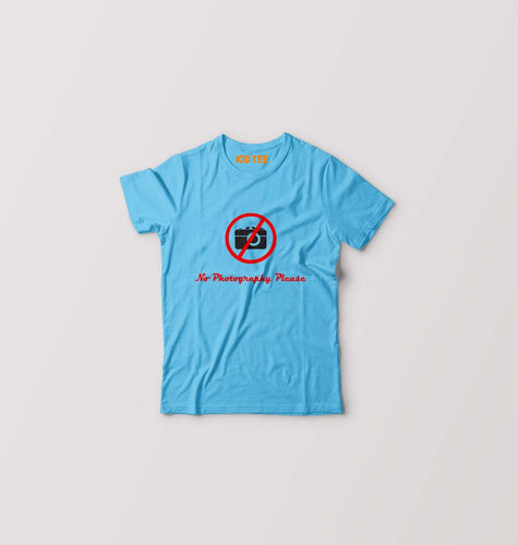 No Photography Please Kids T-Shirt for Boy/Girl-Light Blue-Ektarfa.online