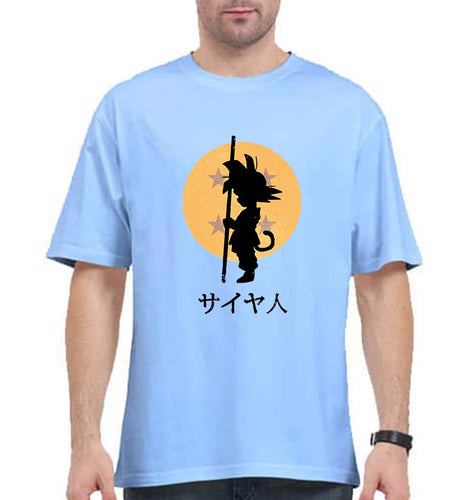 Dragon Ball Goku Oversized T-Shirt for Men-Baby Blue-Ektarfa.online