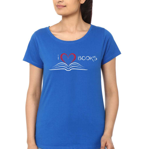 Love Books T-Shirt for Women-Royal Blue-Ektarfa.online