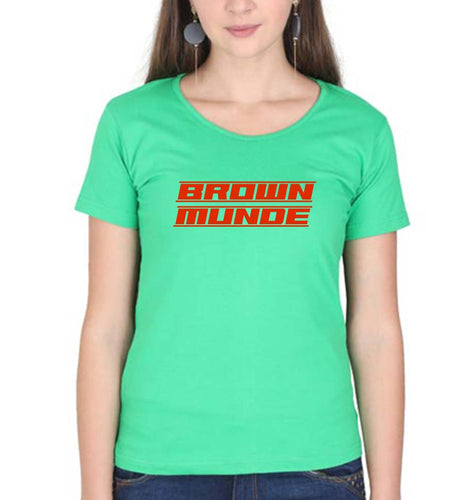 AP Dhillon Brown Munde T-Shirt for Women-flag green-Ektarfa.online