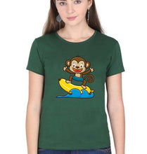 Load image into Gallery viewer, Monkey Banana T-Shirt for Women-Dark Green-Ektarfa.online
