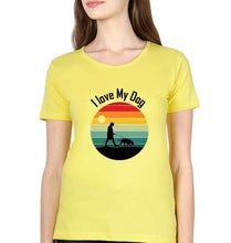 Load image into Gallery viewer, Love Dog T-Shirt for Women-Yellow-Ektarfa.online
